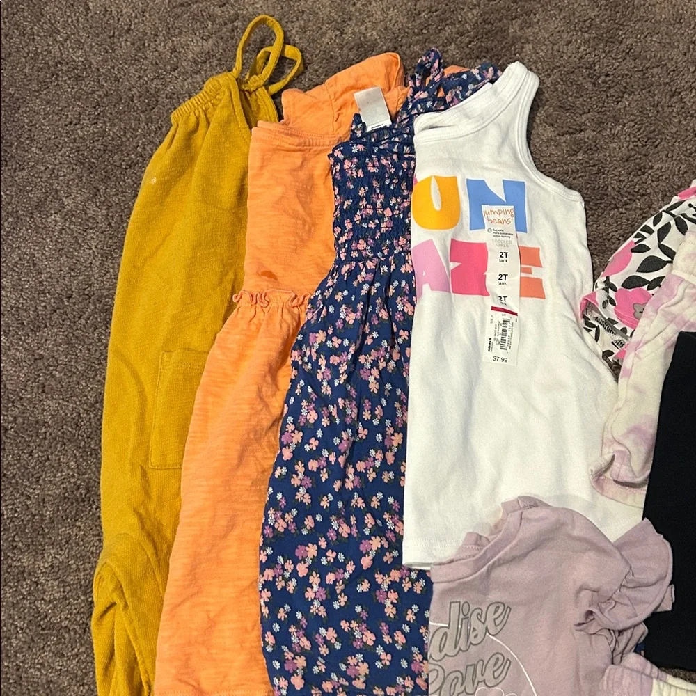 Toddler girl 2T spring/summer dress, tank top, shorts, matching set bundle!!